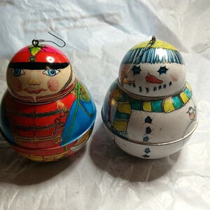 1991 Jolly Wolly Soldier & Snowman Hallmark Keepsake Ornaments Lot of 2 No Boxes